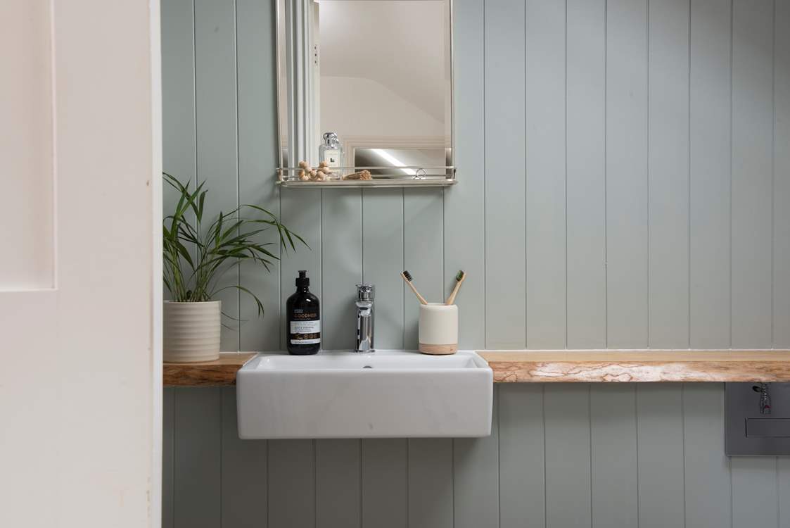 The en suite is as stylish as the rest of the cottage.