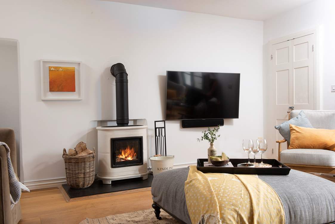 On chillier days fire up the wood-burner.