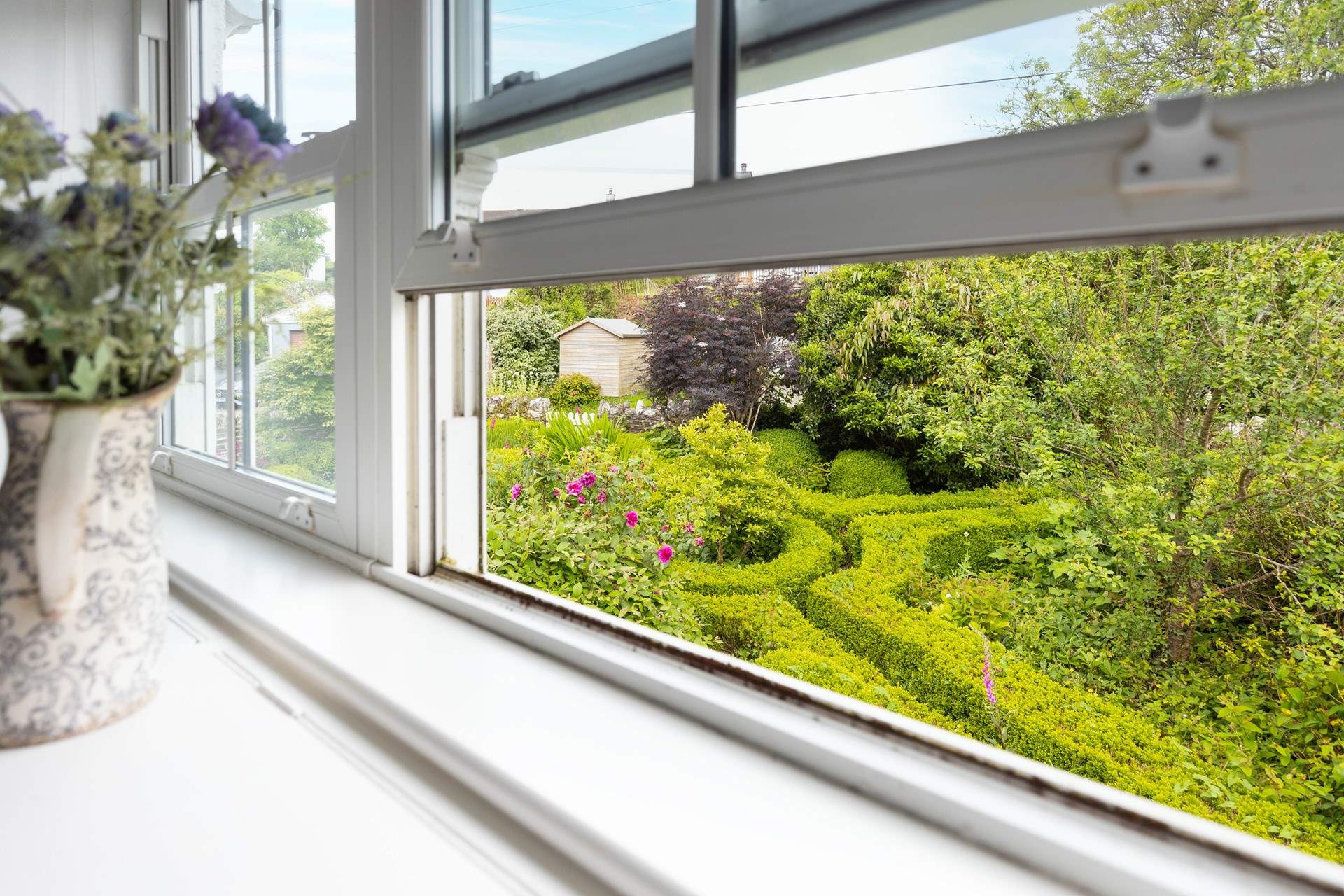 Looking out onto the pretty front garden.