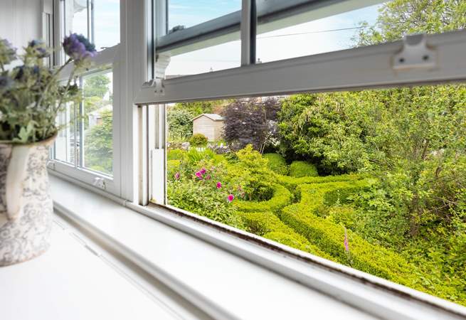 Looking out onto the pretty front garden.