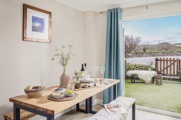 French doors can be opened wide on balmy summer evenings if you fancy a spot of al fresco dining in the sunshine.