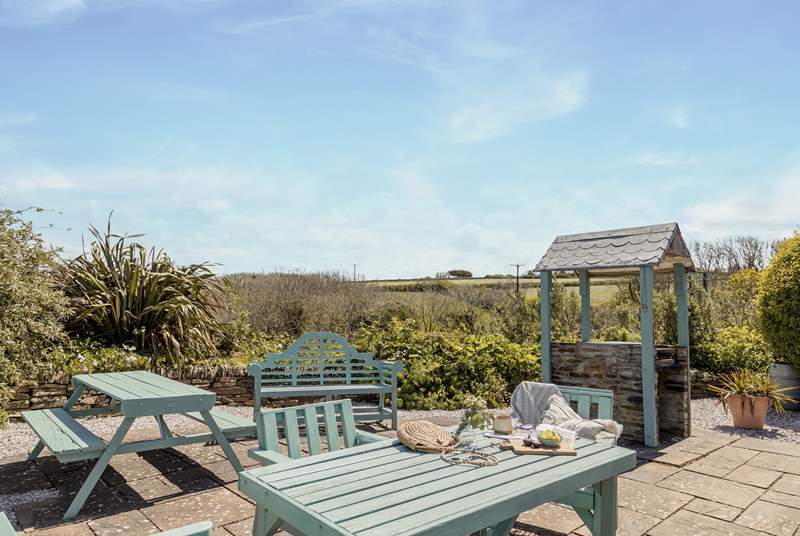 Polmark Beach Cottage guests can also enjoy the barbecue area, which is shared with other guests. 