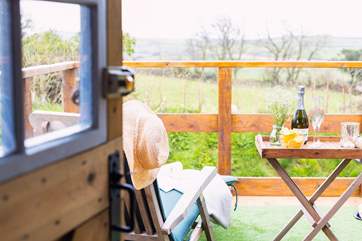 Enjoy the sunshine with a glass of bubbles..
