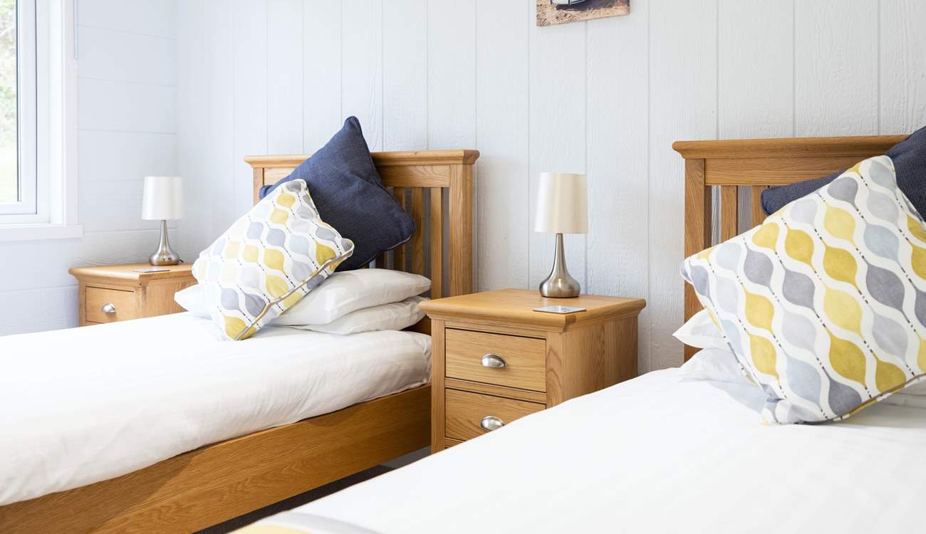 The twin room is bright and airy.