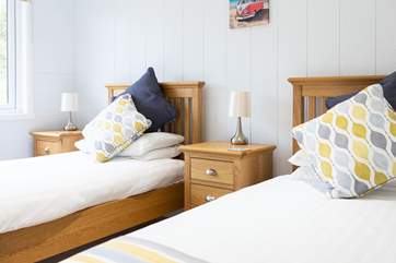 The twin room is bright and airy.