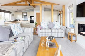 The open plan living arrangement allows all the family to come together.