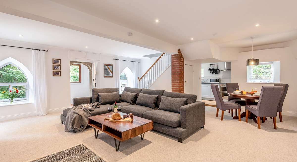 The arched windows are a fabulous feature at Western Torrs Cottage.