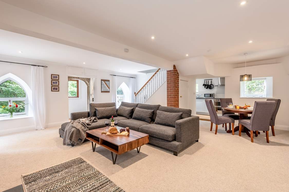 The arched windows are a fabulous feature at Western Torrs Cottage.