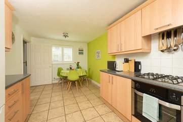 The kitchen/dining-room is well-equipped.
