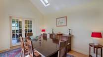 Stylish dining-room for relaxed holiday meals or a board game or two.