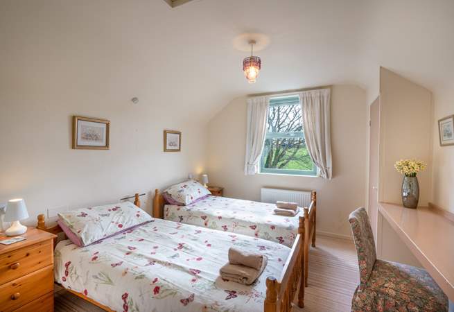 Enjoy the rural views from the sunny twin room on the first floor.