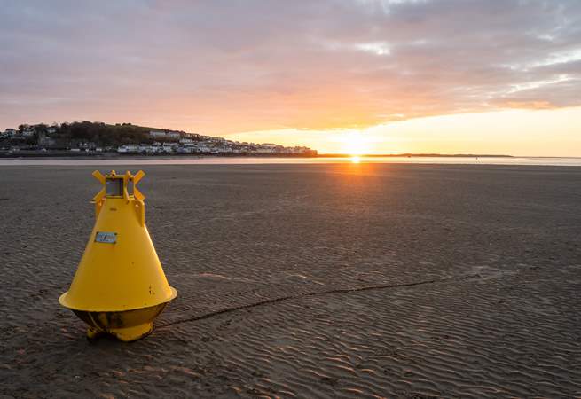 Instow beach at sunset is beautiful.