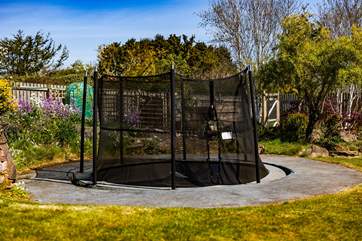 The trampoline is just for the little people and needs to be used with the net fully zipped whilst an adult watches on.