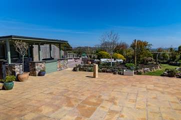 The view across the patio from the sitting-room.