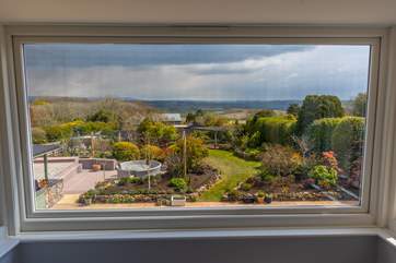 The picture window is exactly that and no matter the weather it's a beautiful view to pass some time watching from bed in the morning.