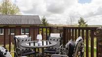 The decking area is just the spot to enjoy al fresco dining.