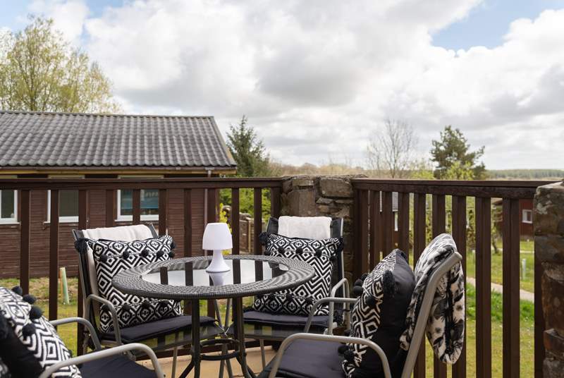 The decking area is just the spot to enjoy al fresco dining.