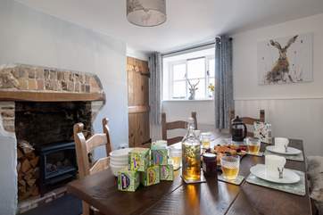 The dining-room offers the perfect setting for a meal.