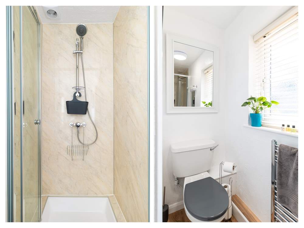 The en suite shower-room for bedroom two also has an heated towel rail.