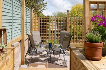 A second seating area can also be enjoyed.