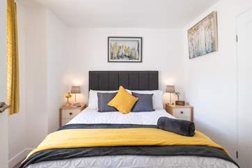Stylish Bedroom one with a double bed.