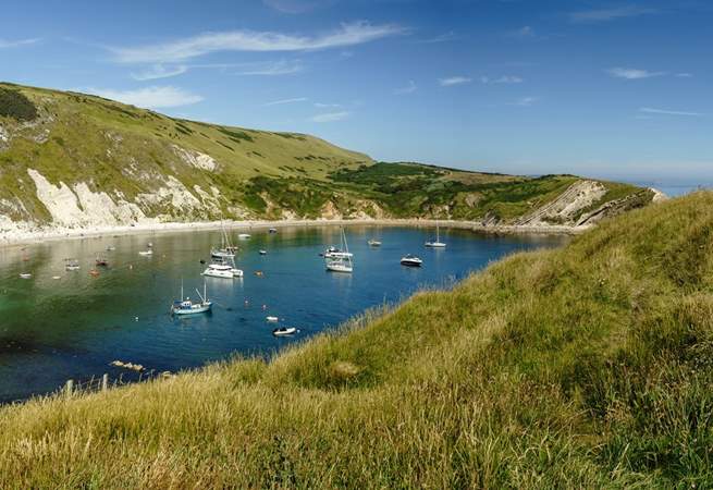 Lulworth Cove is simply spectacular and within walking distance of this pretty cottage.