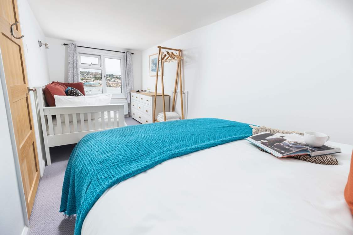 Bedroom 2 has a double bed and a single day bed (and amazing views!).