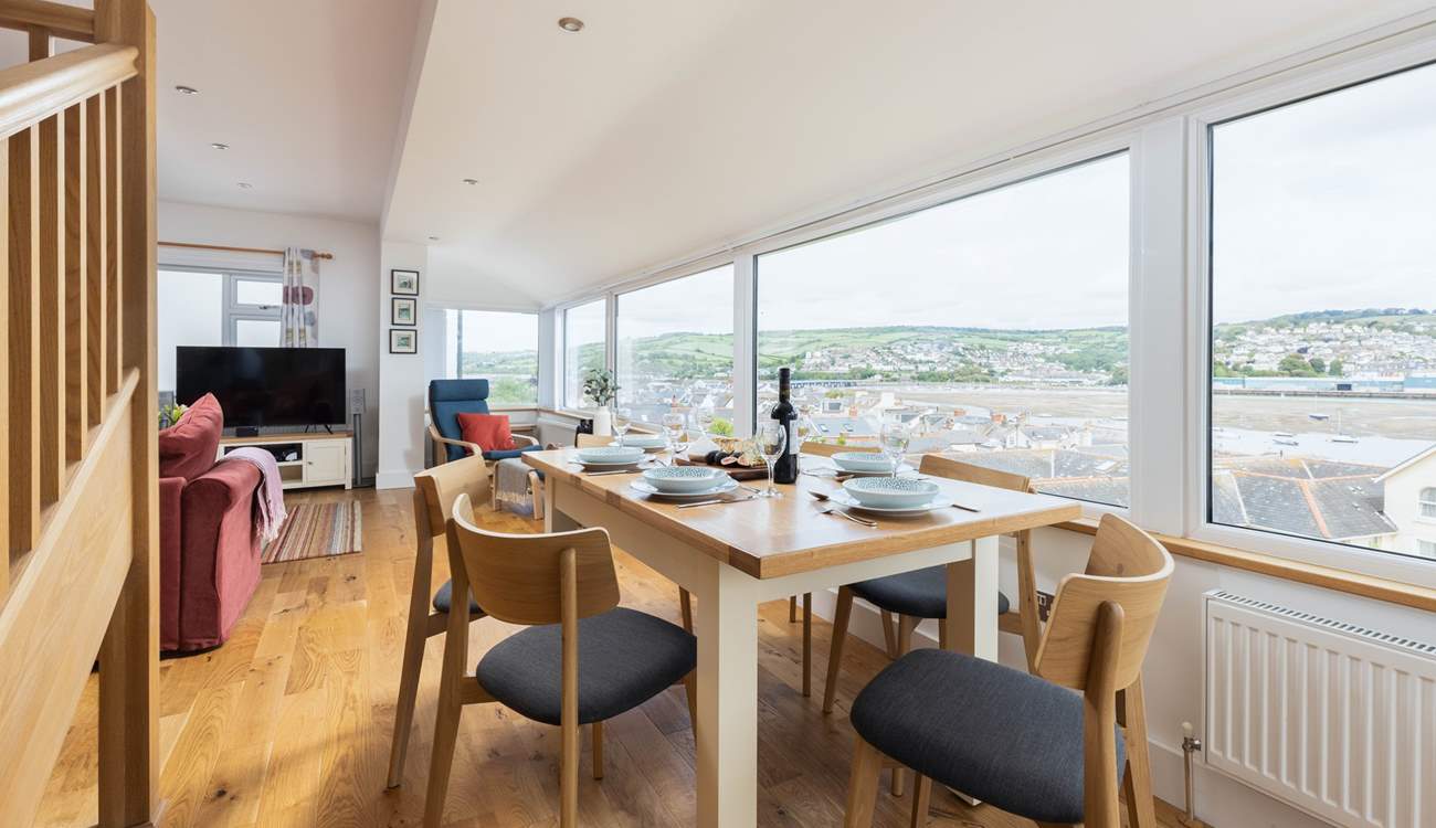 Enjoy leisurely meals with a pretty backdrop.