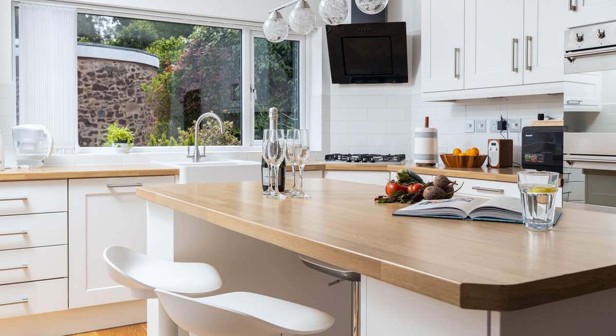 The light and airy kitchen space.