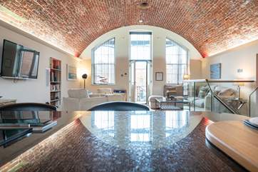 The original brick work curved ceiling has been preserved.