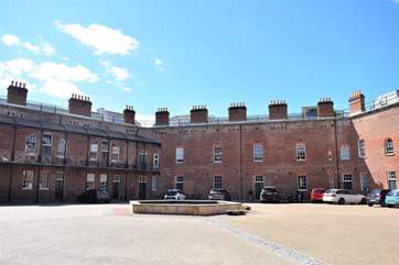 There is a gated entrance into the centre of the Fort with parking for two cars for guests of The Tap Room.