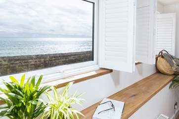 Watch the water world go by from the windows.