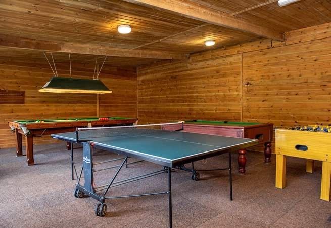 This is one impressive games-room - shall we have a game of table-tennis today?