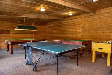 This is one impressive games-room - shall we have a game of table-tennis today?