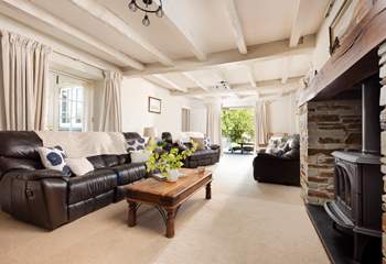 The siting room has plenty of room for you all to spread out and relax. 
