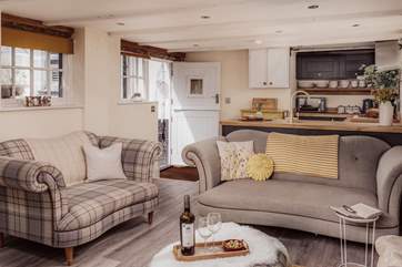 The stable-door leads into the impressive open plan living area.