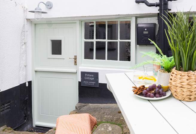 DIne al fresco in the cute shared courtyard.