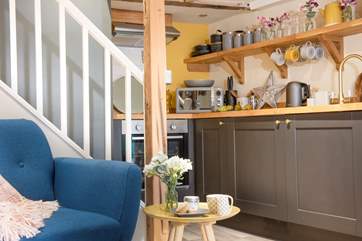 Keep the conversation flowing between the kitchen and living area.