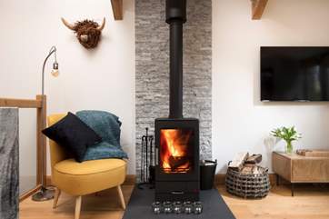The toasty wood-burner makes this a perfect retreat whatever the weather.
