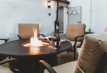 Relax on the deck in the evening in the luxurious lounge chairs and enjoy a drink around the fire-pit.