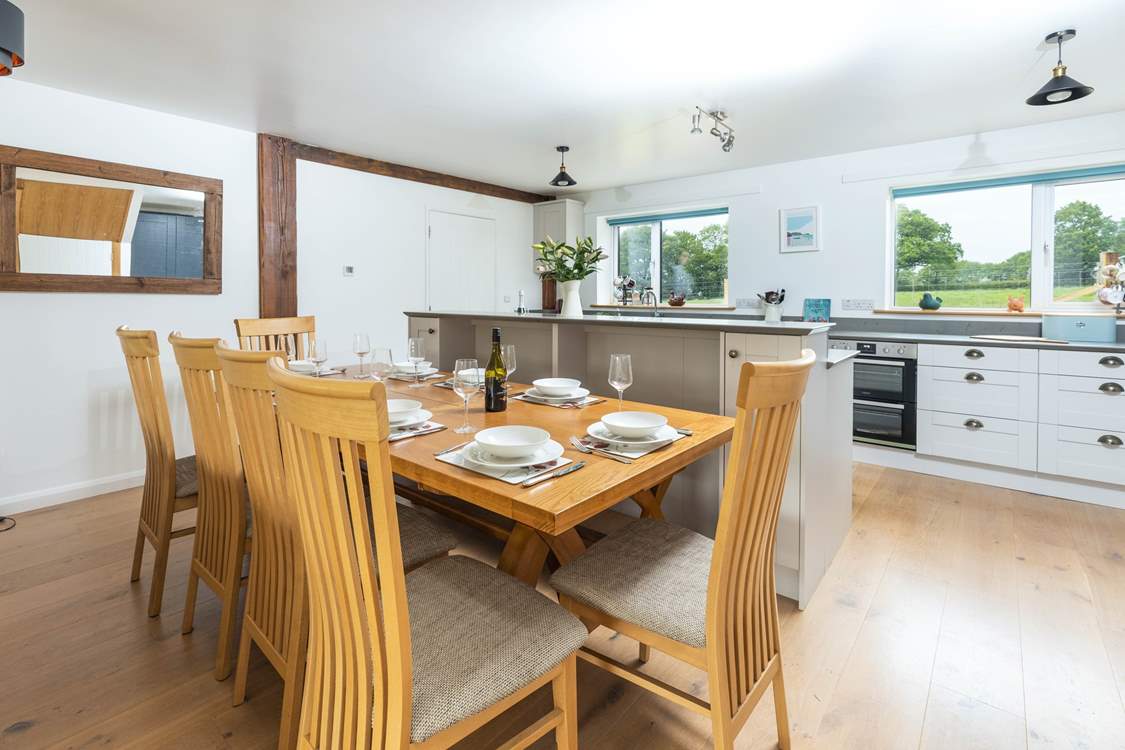 Gather everyone around the table to chat about the fabulous time you are having.