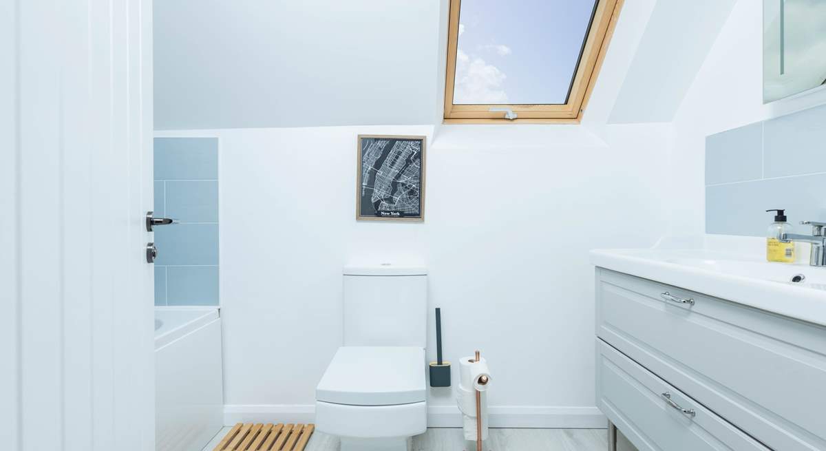 Bathroom 2 is well-equipped, light and airy.