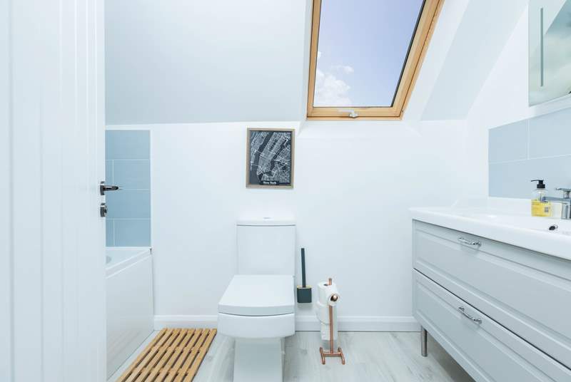 Bathroom 2 is well-equipped, light and airy.