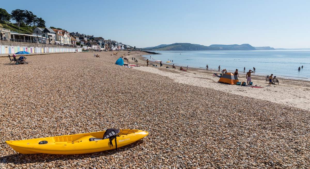 The beautiful beach at Lyme Regis.