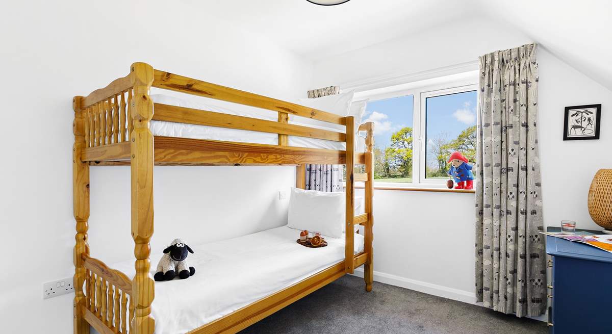 The kids will love bedroom 3 with three-foot bunk-beds.