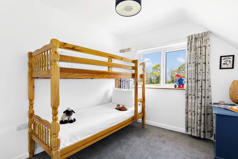 The kids will love bedroom 3 with three-foot bunk-beds.