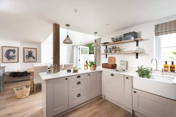 The kitchen/dining-room will be the heart of the home for your holidays at Clay Cottage
