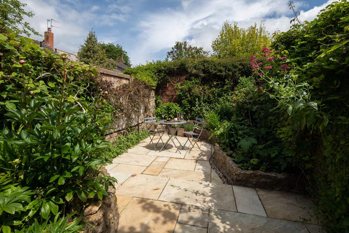 Thoughtfully landscaped, the courtyard garden is a gem.