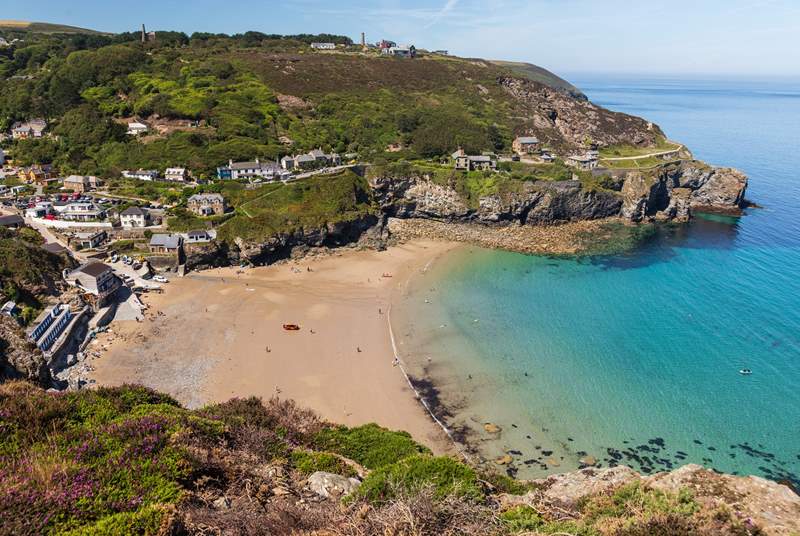 The bluest of blue waters at Trevaunance Cove.