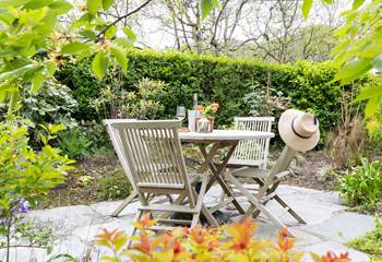 Enjoy a glass of wine in this pretty spot. 